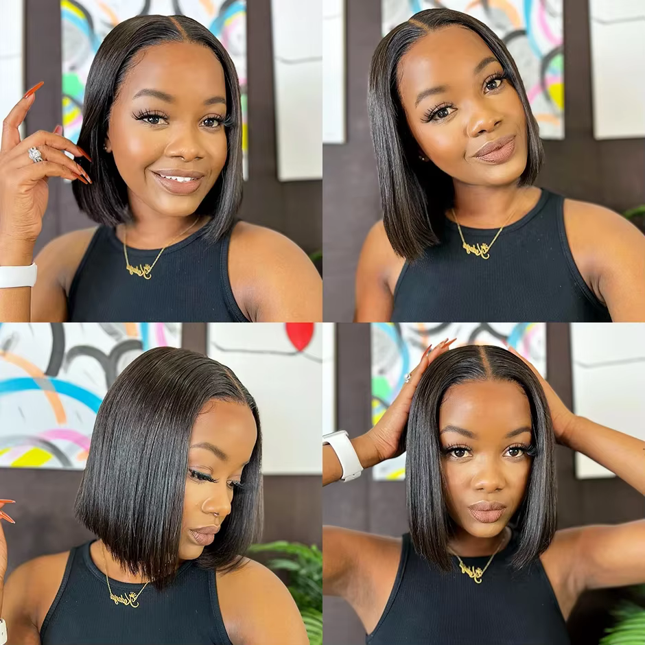 Nouvelle perruque synthétique Lace Front 4x4 de 10 pouces 2026
