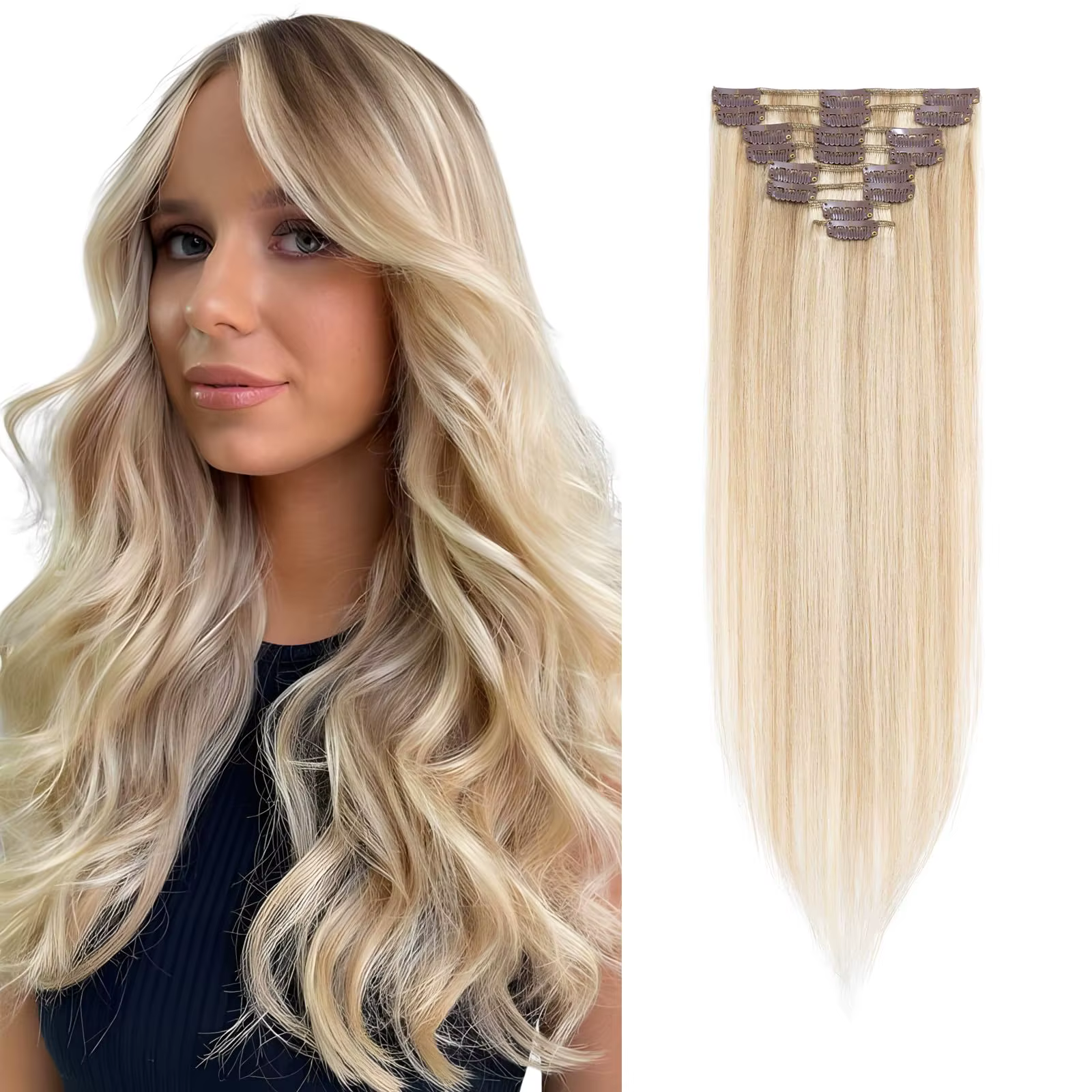 Extensions de cheveux à clipser 100% cheveux humains