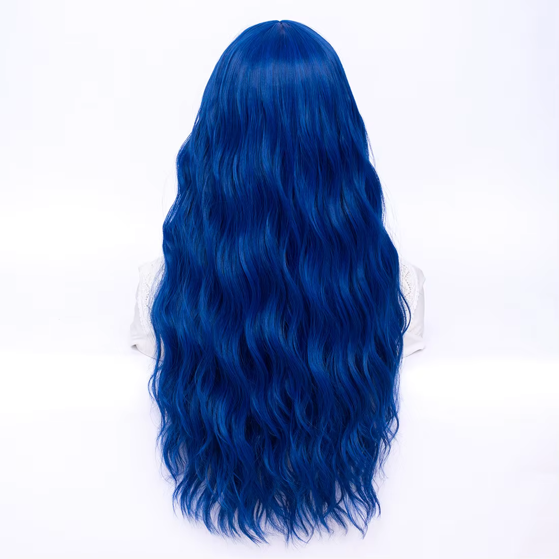 MSIWIGS – perruque synthétique longue ondulée bleue Lolita pour femmes