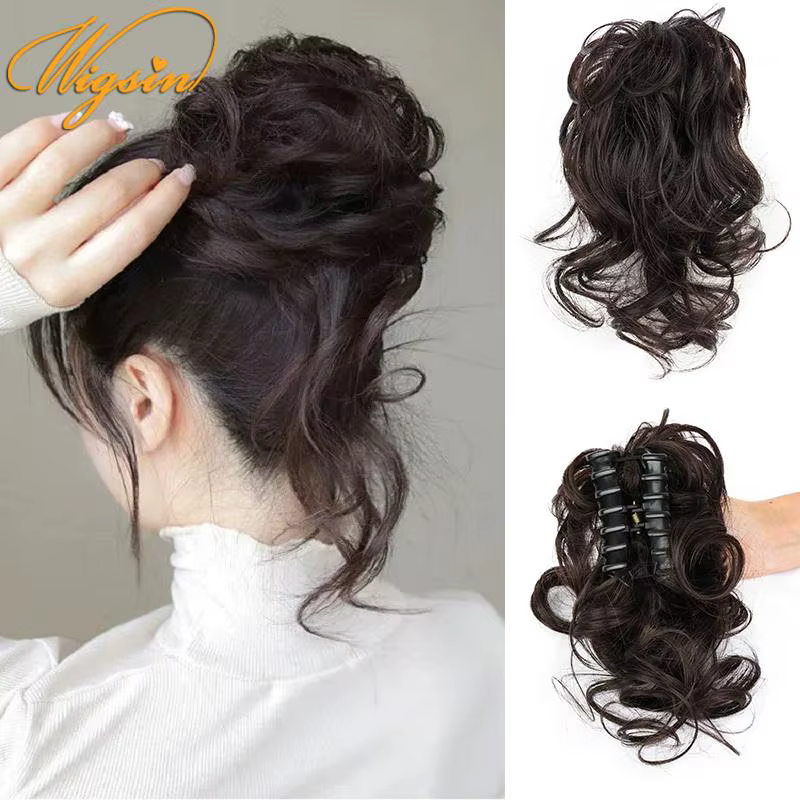 WIGSIN synthétique griffe Chignon court désordre cheveux bouclés
