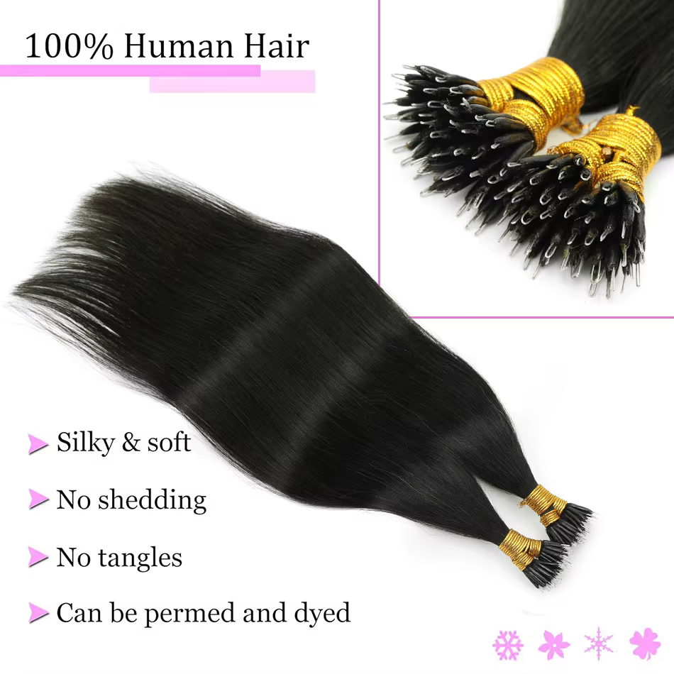 Extensions de cheveux naturels blonds 100 mèches