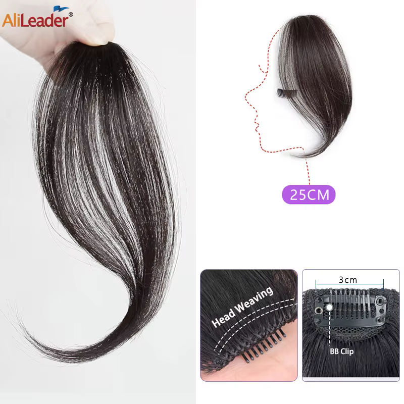 2 pièces pince à frange synthétique dans les cheveux