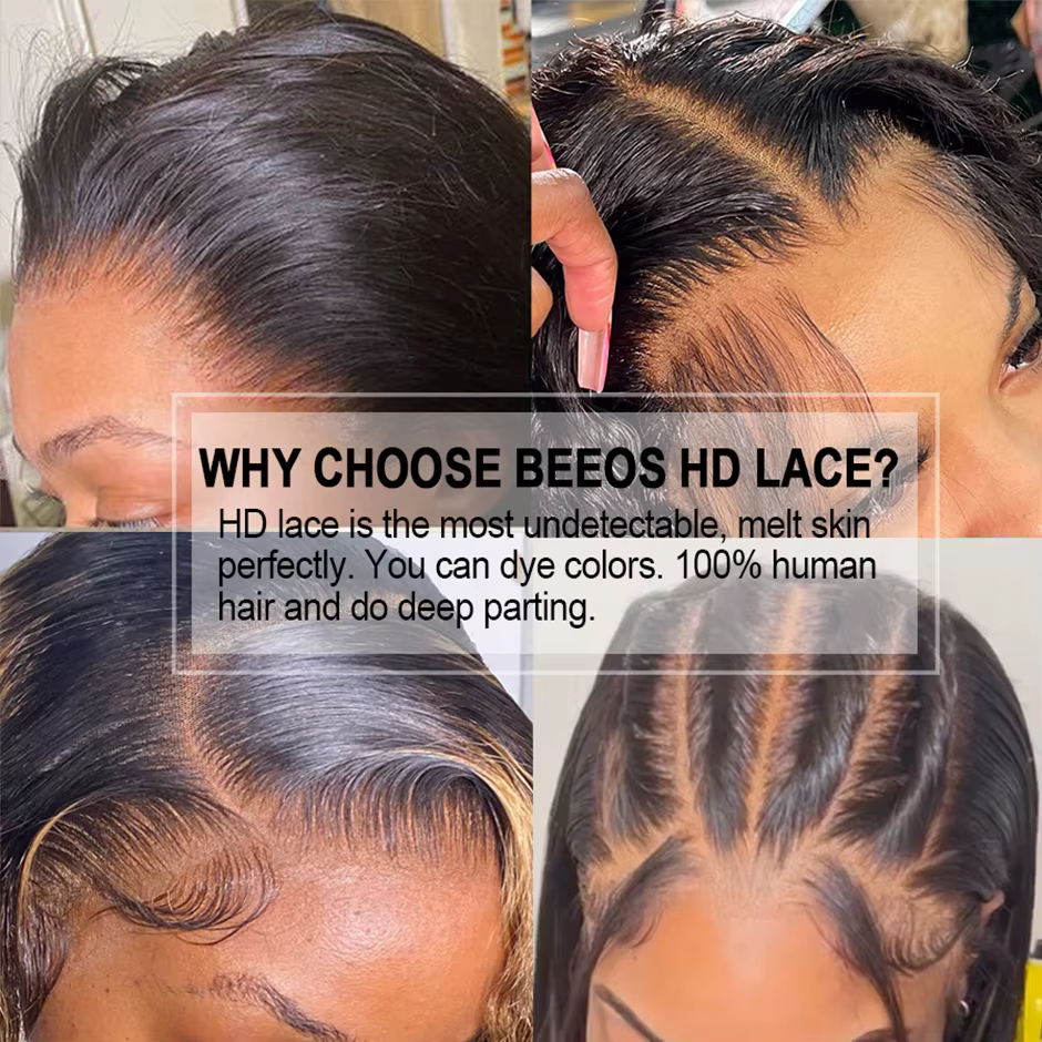 250% 1B27 Ombre mettre en évidence couleur 13x6 réel HD dentelle avant perruque cheveux humains