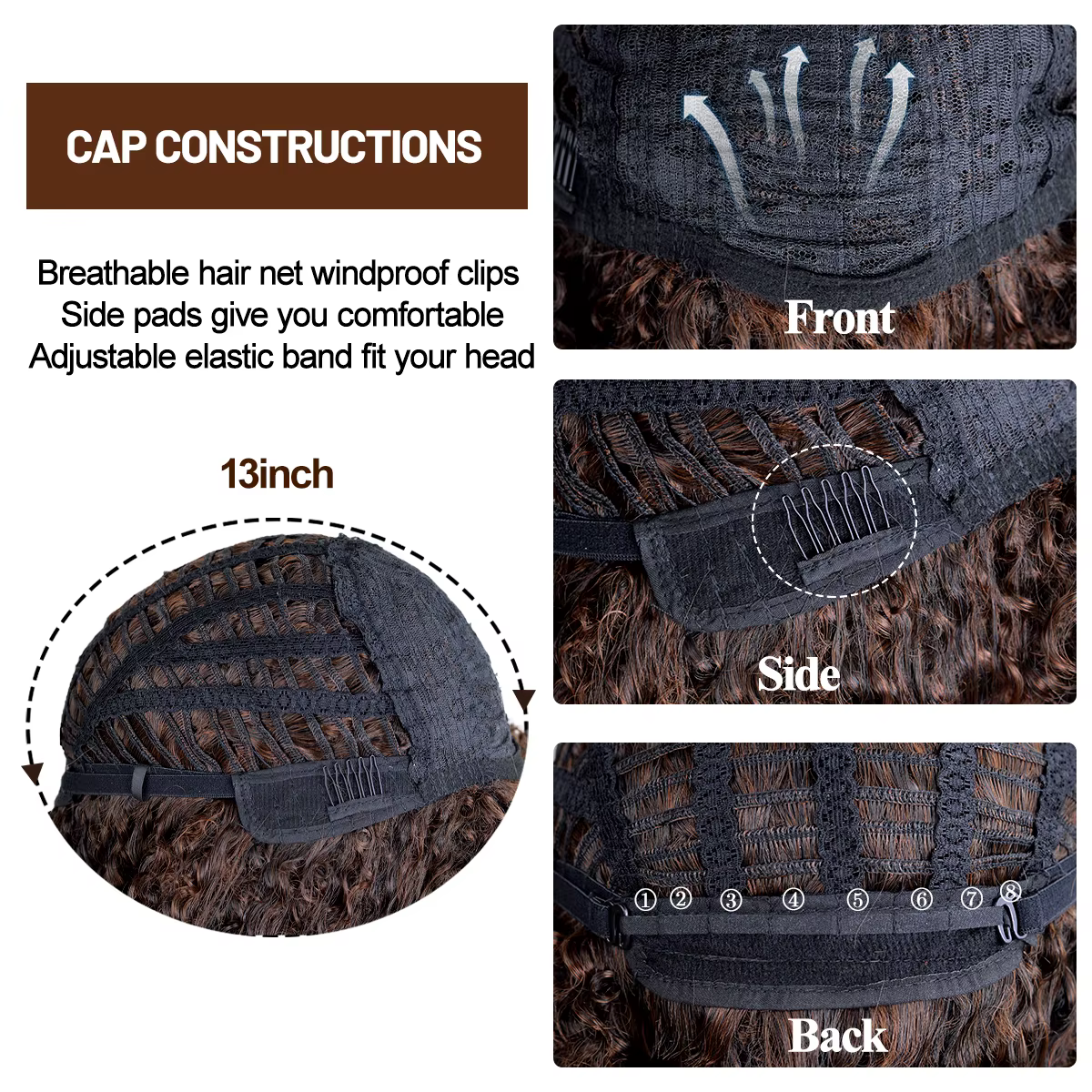 Perruques Afro Synthétiques Courtes pour Femmes Noires