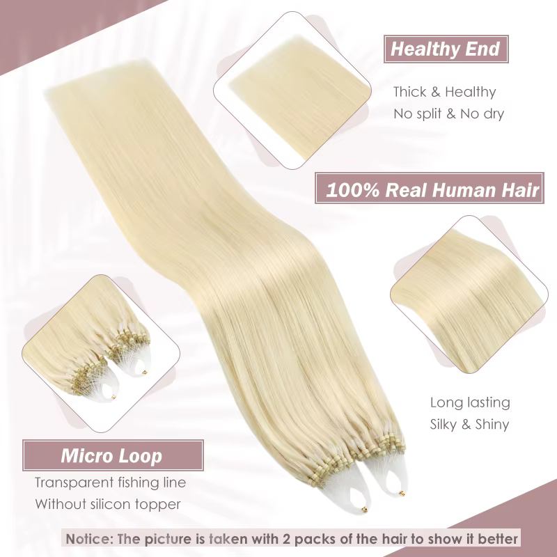 Ugeat Micro boucle Extensions de cheveux humains vrais