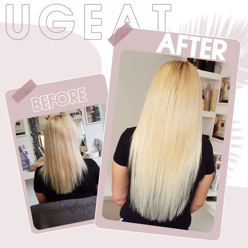 Ugeat Micro boucle Extensions de cheveux humains vrais